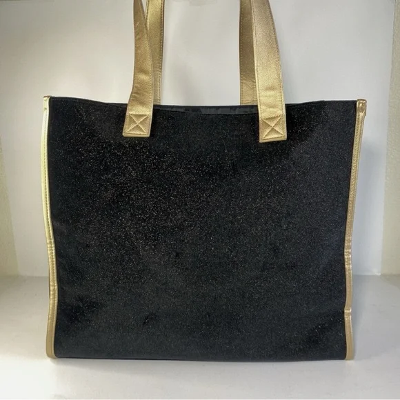 🦋 Jimmy CHOO Perfume Bag NWT Black Velvet Gold Glitter Designer Glam🦋 - Picture 8 of 14